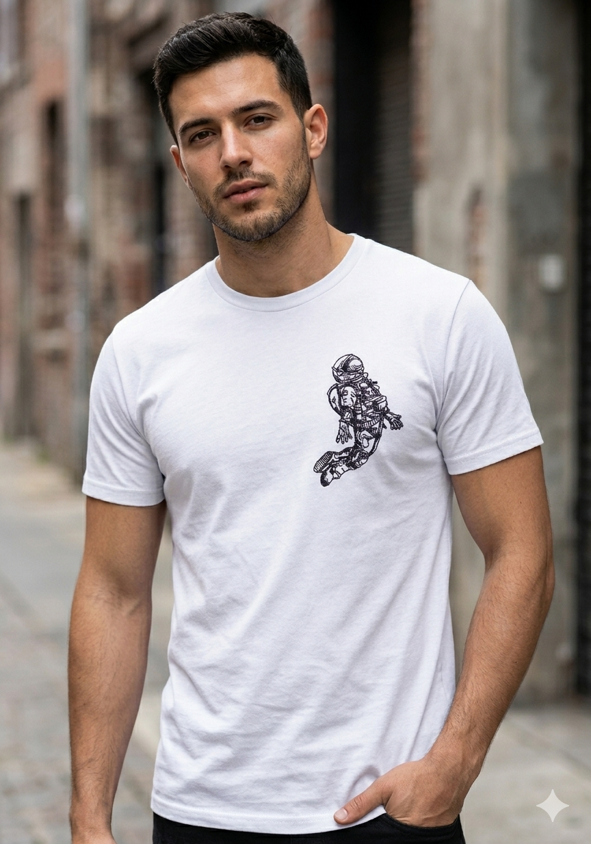 The Floating Astronaut Embrodery T-Shirt