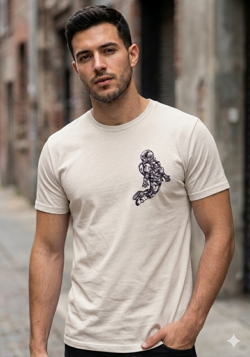 The Floating Astronaut Embrodery T-Shirt