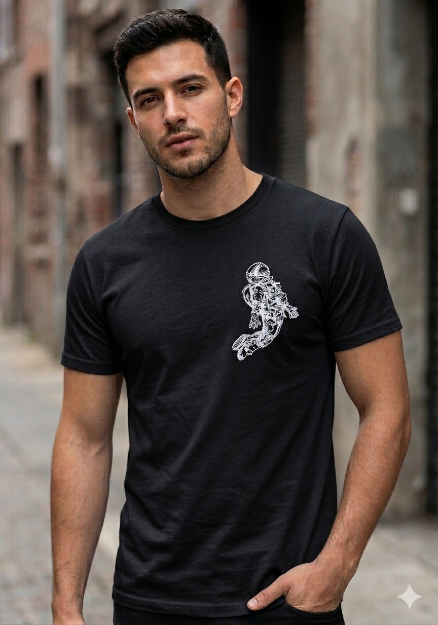 The Floating Astronaut Embrodery T-Shirt