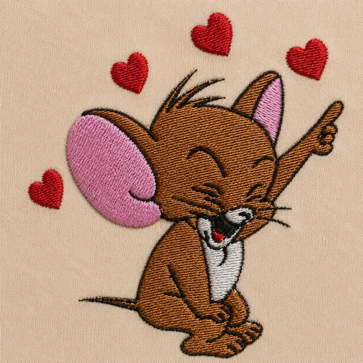 JEVRO "Heartstruck Jerry" Regular Fit Embroidered T-Shirt